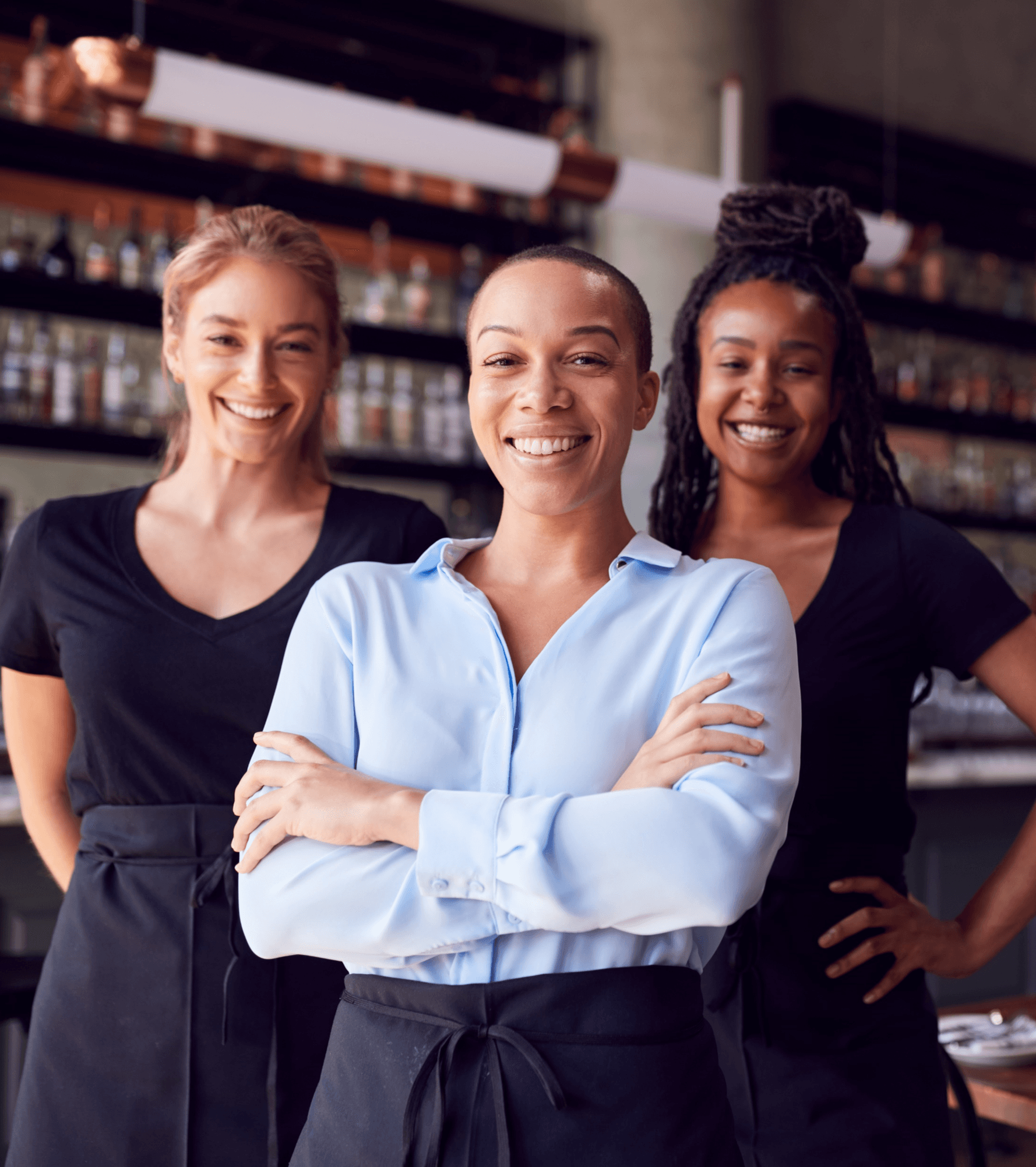 Waitresses ready for a shift